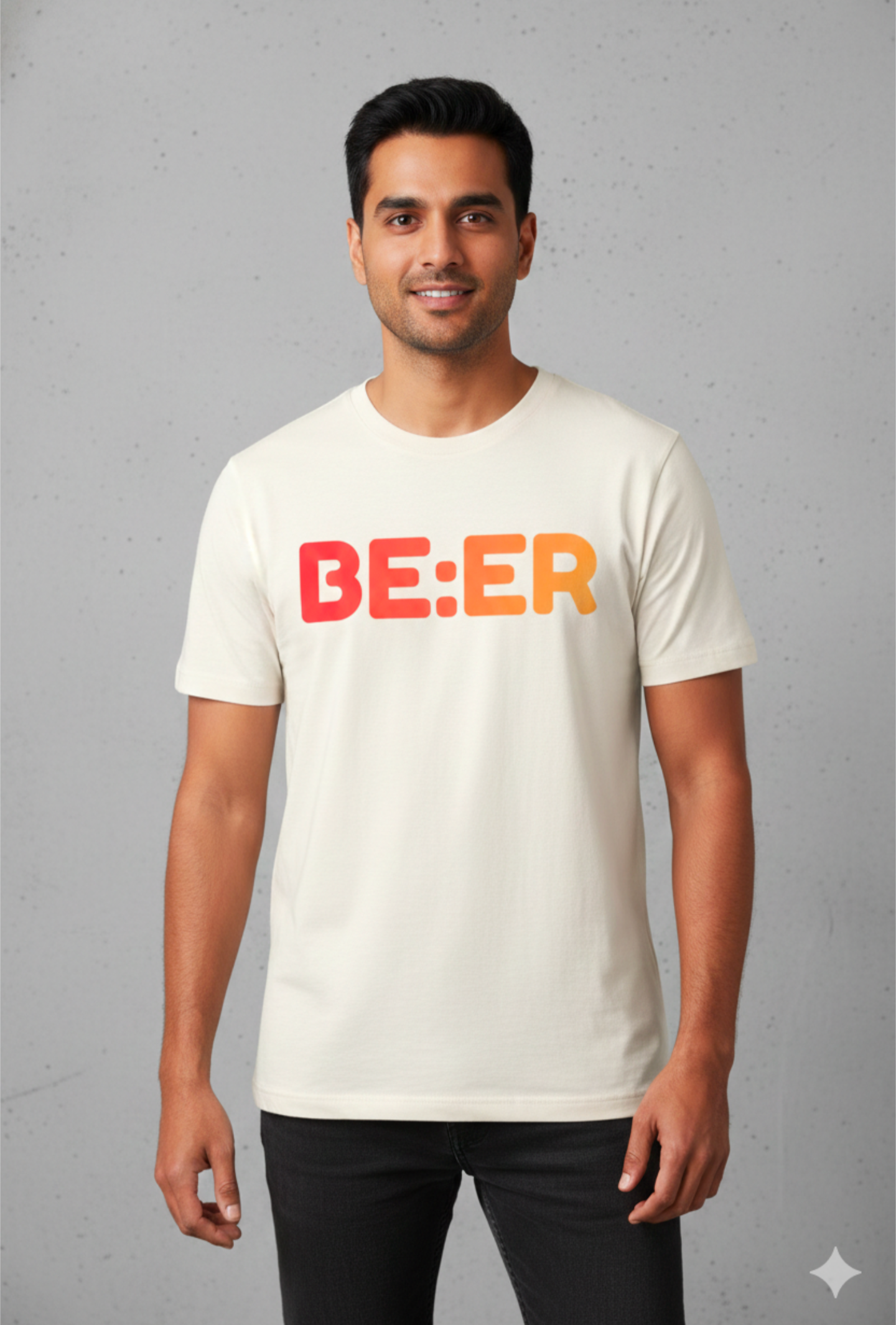 Men BEER Printed Round Neck Cotton T-Shirt