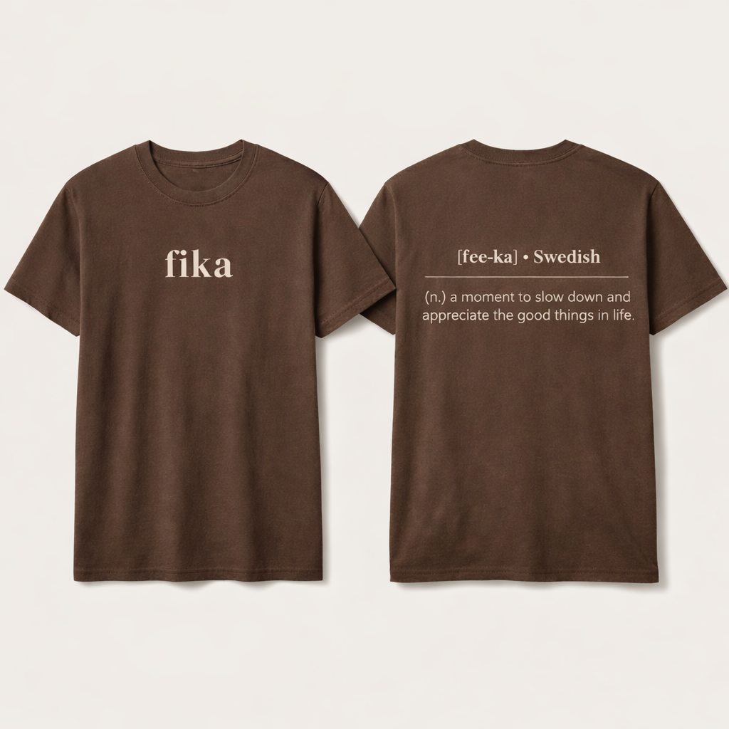 Men FIKA Round Collar Cotton T-shirt